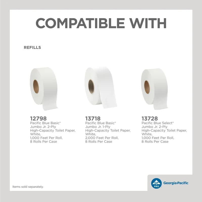 Georgia-Pacific Pro® Toilet Paper Dispenser 5.39X10.61 IN Translucent Smoke Jumbo Jr (JRT) High Capacity 1/Each