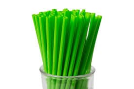 Vio Jumbo Straw 0.219X7.75 IN Plastic Green Paper Wrapped 9000/Case