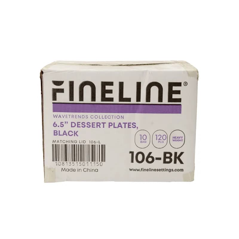 Plate 6.5 IN PS Black 120/Case