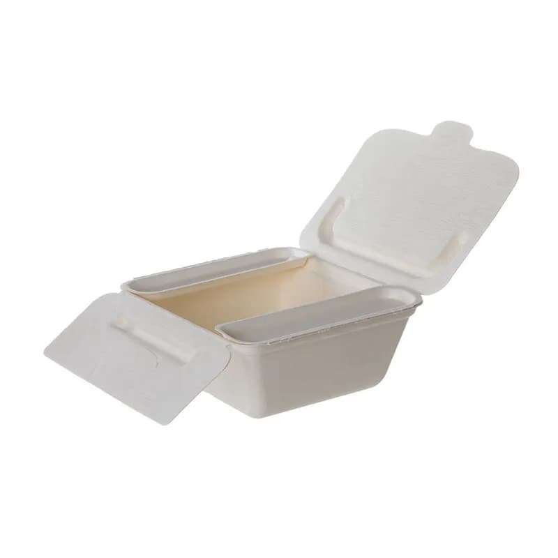 Folia Take-Out Container Fold-Top 7X6X3 IN Sugarcane White Rectangle 300/Case