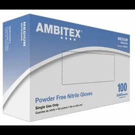Gloves Medium (MED) Blue 5MIL Nitrile Rubber Disposable Powder-Free 100 Count/Pack 10 Packs/Case 1000 Count/Case