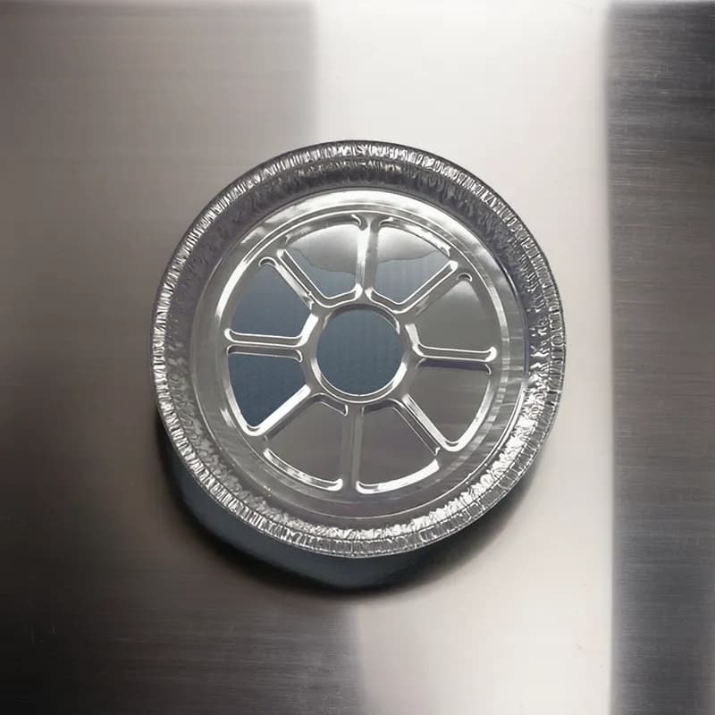 Take-Out Container Base 8 IN Aluminum Foil Silver Round Closeable 500/Case