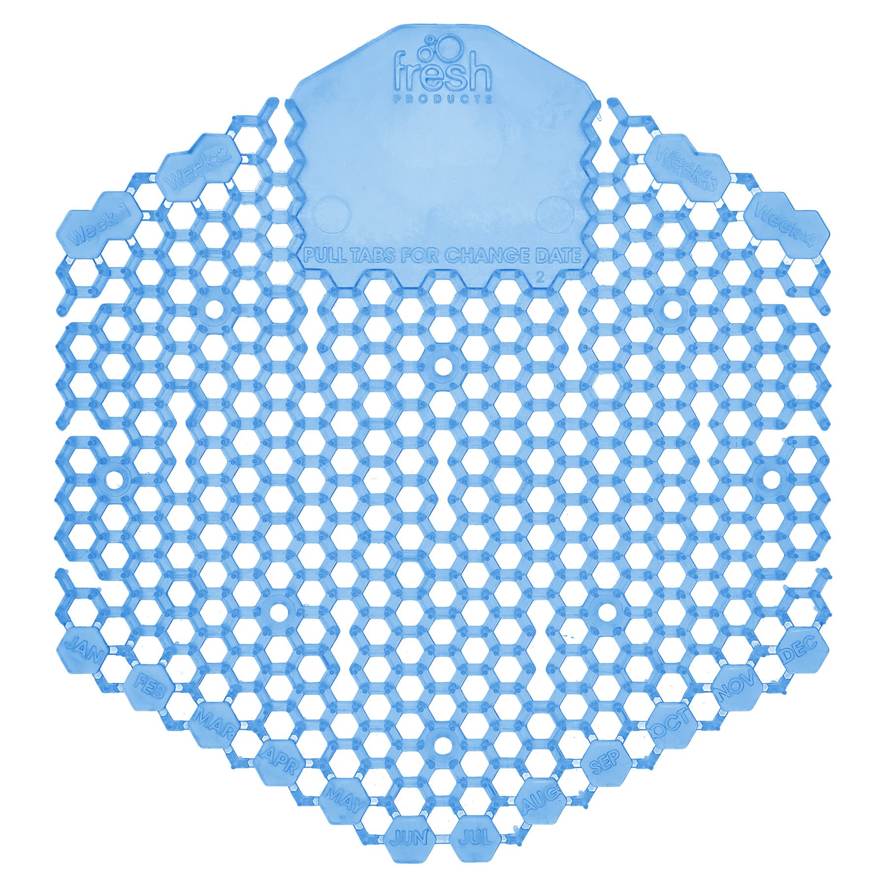 Wave 3D Urinal Screen Cotton Blossom Blue EVA 7X6.5X0.66 IN Deodorizer 10 Count/Pack 6 Packs/Case 60 Count/Case