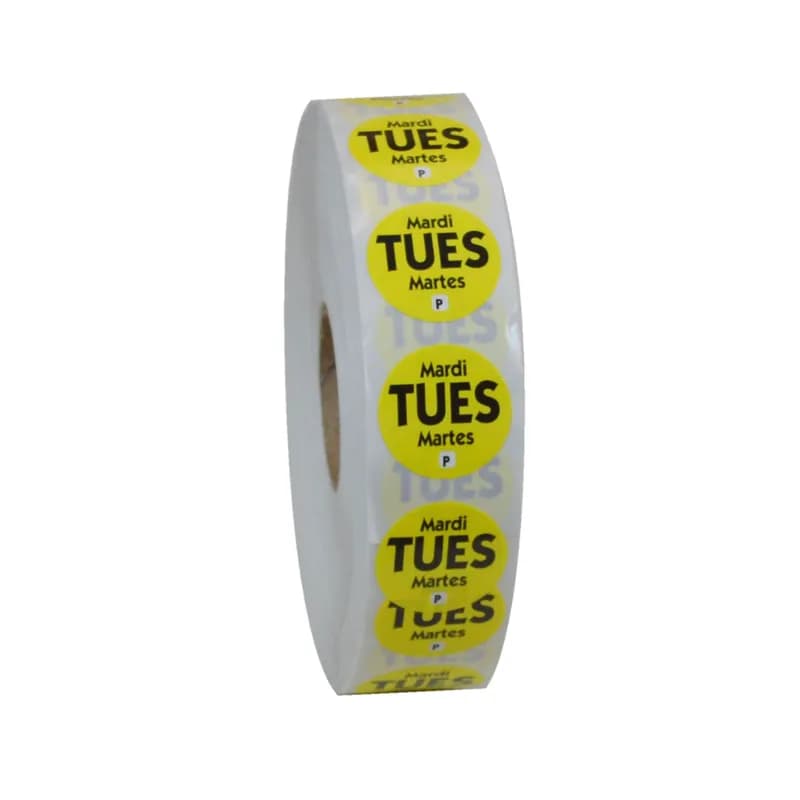 Tuesday Label Trilingual Permanent 2000/Roll
