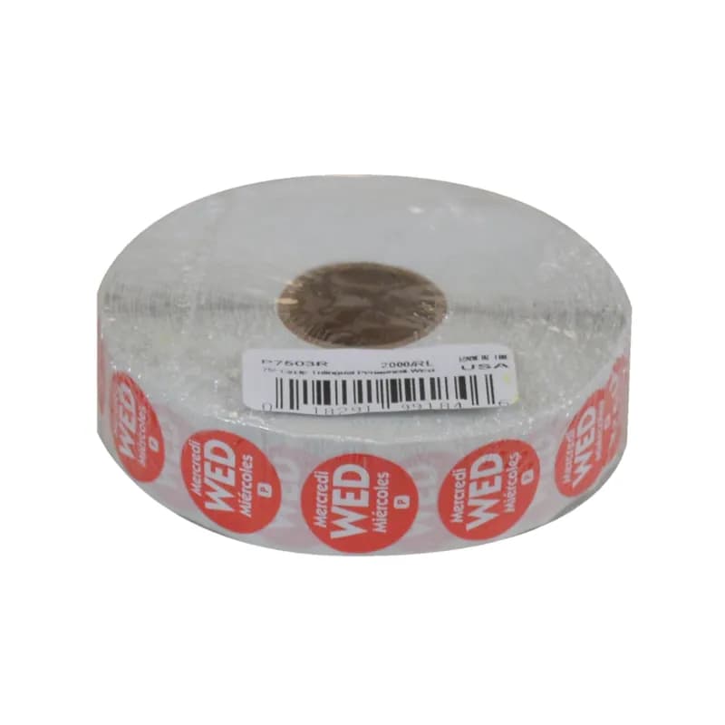 Wednesday Label Trilingual Permanent 2000/Roll