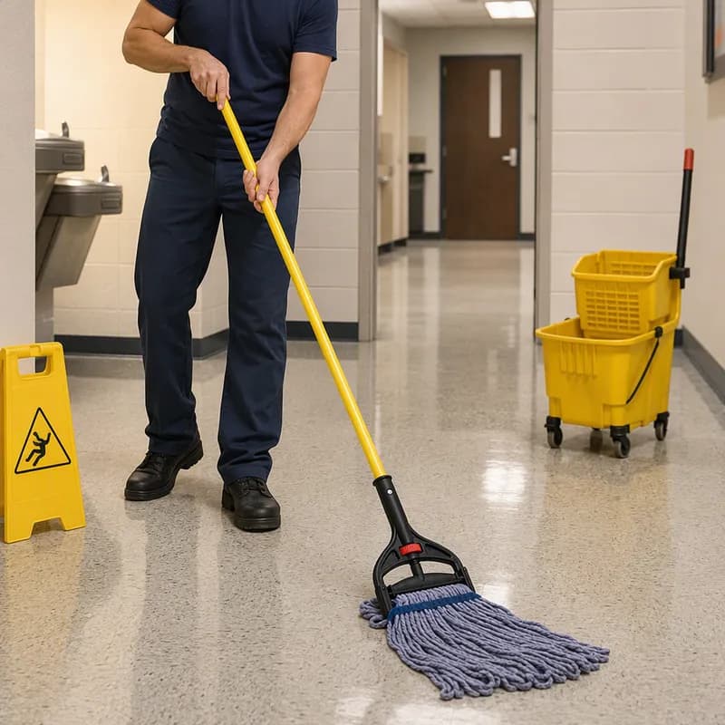 Quick-Way™ Mop Handle 0.938 IN Yellow Fiberglass Shaft Quick Change 1/Each