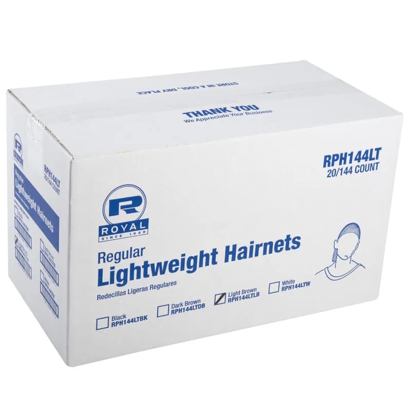 Hairnet 24 IN Brown Lightweight Nylon Latex Free 144 Count/Pack 20 Packs/Case 2880 Count/Case