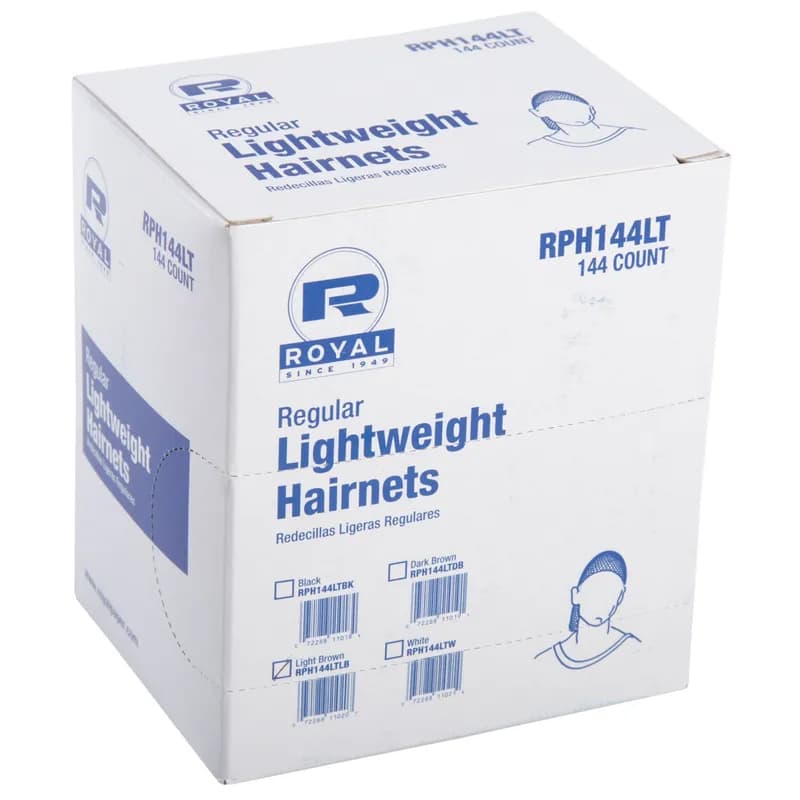 Hairnet 24 IN Brown Lightweight Nylon Latex Free 144 Count/Pack 20 Packs/Case 2880 Count/Case