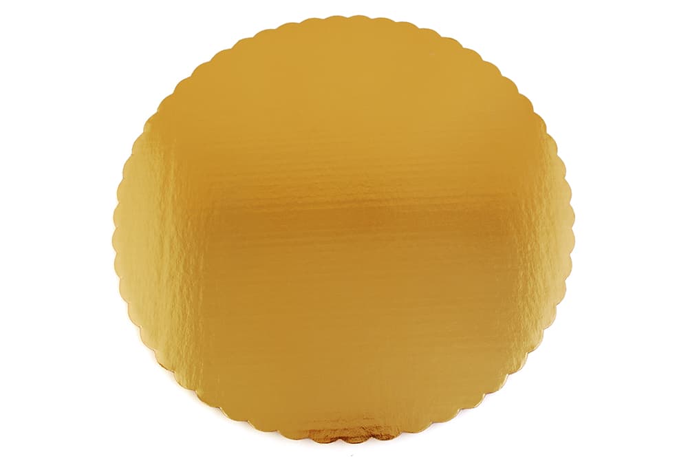 Cake Board 16 IN Foil Gold Circle Single Wall 50/Case