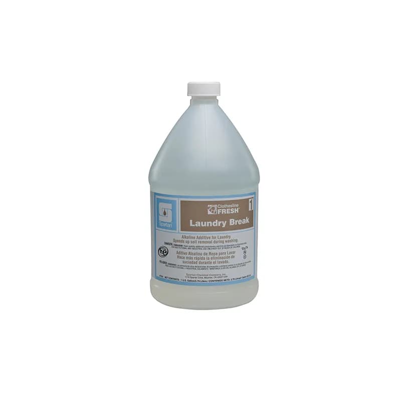 Clothesline Fresh® Laundry Break 1 #7001 Mild Scent Laundry Builder 1 GAL Alkaline Liquid 4/Case