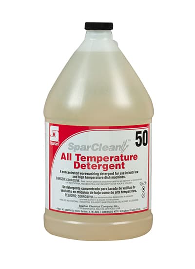 SparClean® 50 Mild Scent Dishmachine Detergent 1 GAL All Temperature Alkaline Liquid 4/Case