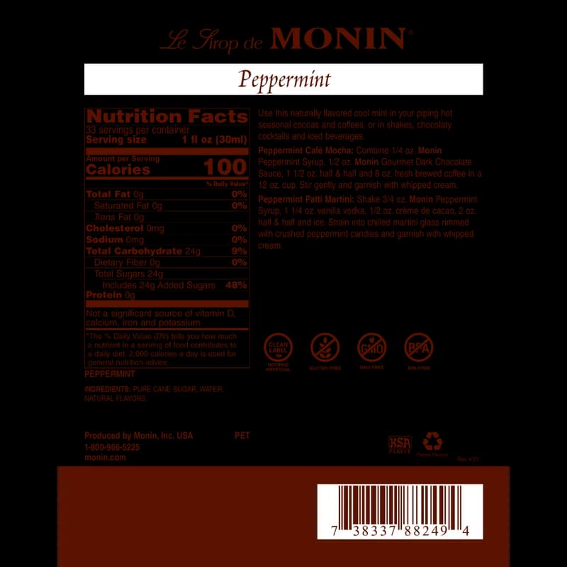 Peppermint Syrup 1 L 4/Case
