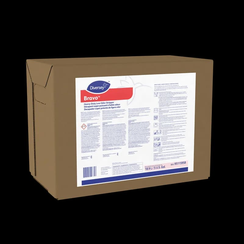 Bravo Low Odor Floor Stripper 5 GAL Heavy Duty Alkaline Liquid Concentrate Bag-in-Box (BIB) 1/Case