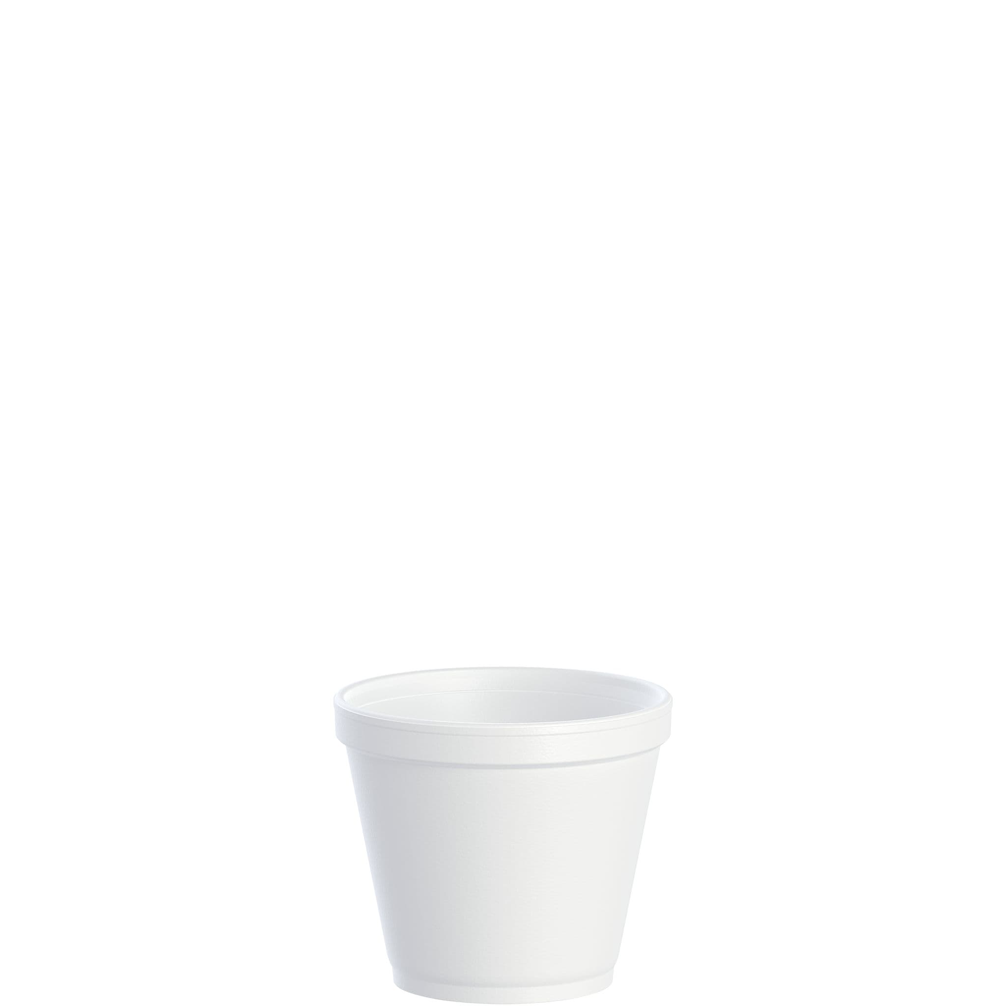 Dart® J Cup® Food Container Base 8 OZ EPS White Round Squat Insulated 50 Count/Pack 20 Packs/Case 1000 Count/Case
