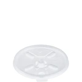 Dart® Lid Flat 3.8X0.4 IN HIPS Translucent For 12-24 OZ Cup With Hole Lock Tab Lift Back 100 Count/Pack 10 Packs/Case