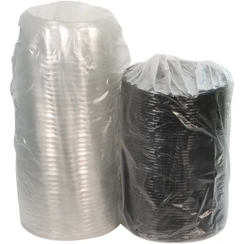 Cake Container & Lid Combo 8IN Cake With Dome Lid 3.5 IN PET Clear Black Round Swirl 100/Case