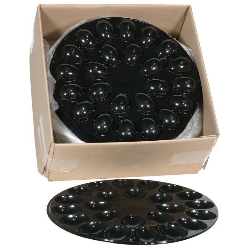 Caterware® Egg Take-Out Container Insert 11.75 IN 24 Compartment PET Black Round 100/Case