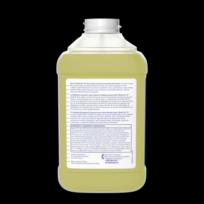 Suma® Break-Up® Degreaser 2.5 L Multi Surface Heavy Duty Alkaline Liquid RTU Kosher For J-Fill® 2/Case