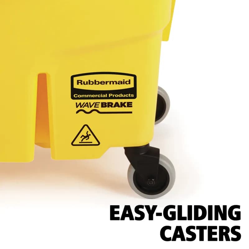 WaveBrake® Mop Bucket & Wringer 35 QT Plastic Yellow Side Press Drain 1/Case
