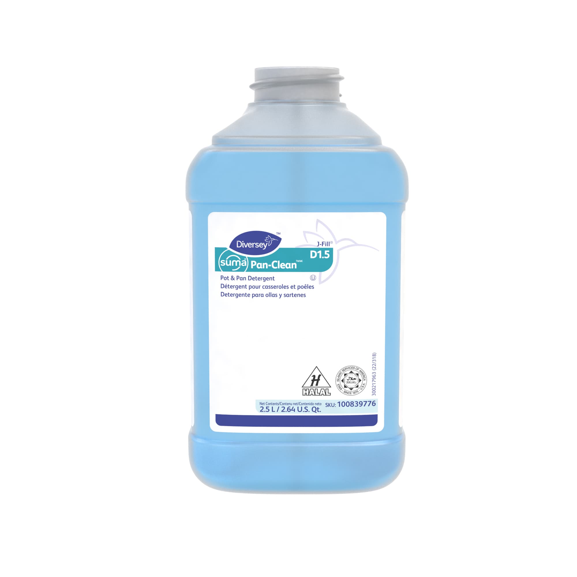 Suma® Pan-Clean Floral Manual Pot & Pan Detergent 2.5 L Liquid Kosher For J-Fill® 2/Case