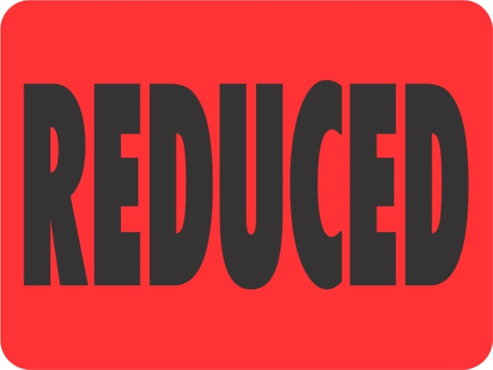Reduced Promo Label 1.5X2 IN Black Fluorescent Red 1000 Count/Roll 20 Rolls/Case 20000 Count/Case
