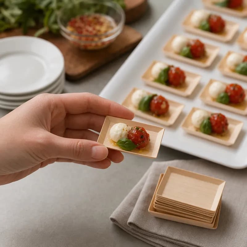 Serving Tray 2X3 IN Rice Paper Wood Natural Rectangle 300/Case