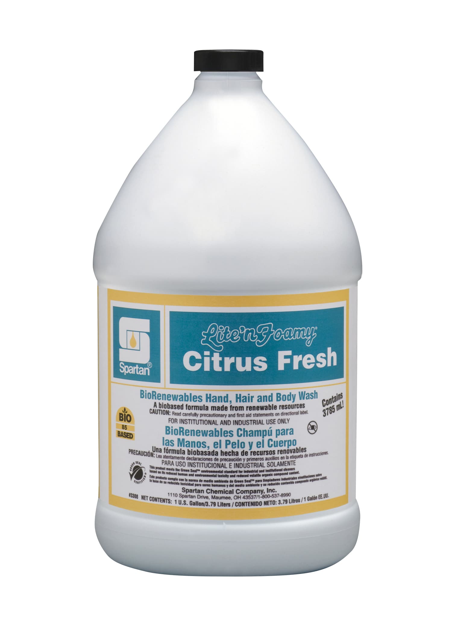 Lite'n Foamy® Citrus Fresh Hand Soap Foam RTU 1 GAL Citrus Scent Green 4/Case