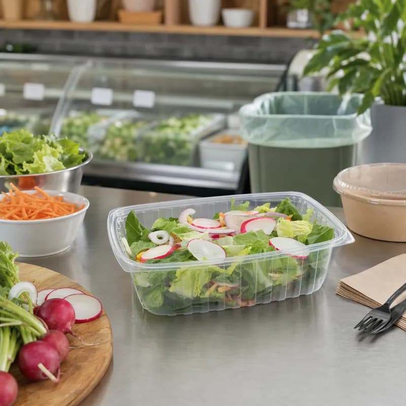 Deli Container 48 OZ PLA Clear Rectangle 400/Case