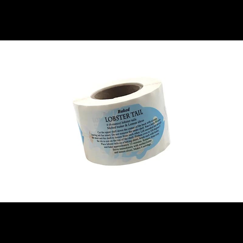 Lobster Tail Meat Fish Recipe Label 1.75X3.125 IN Fish 4 Color Process 250 Count/Roll 12 Rolls/Case 3000 Count/Case