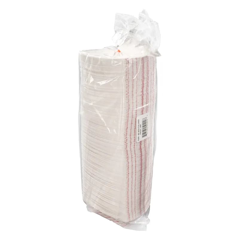Food Tray 0.5 LB SBS Paperboard White Red Rectangle 1000/Case