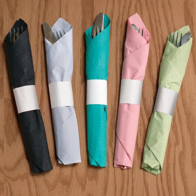 Napkin Bands White Paper 8/Case