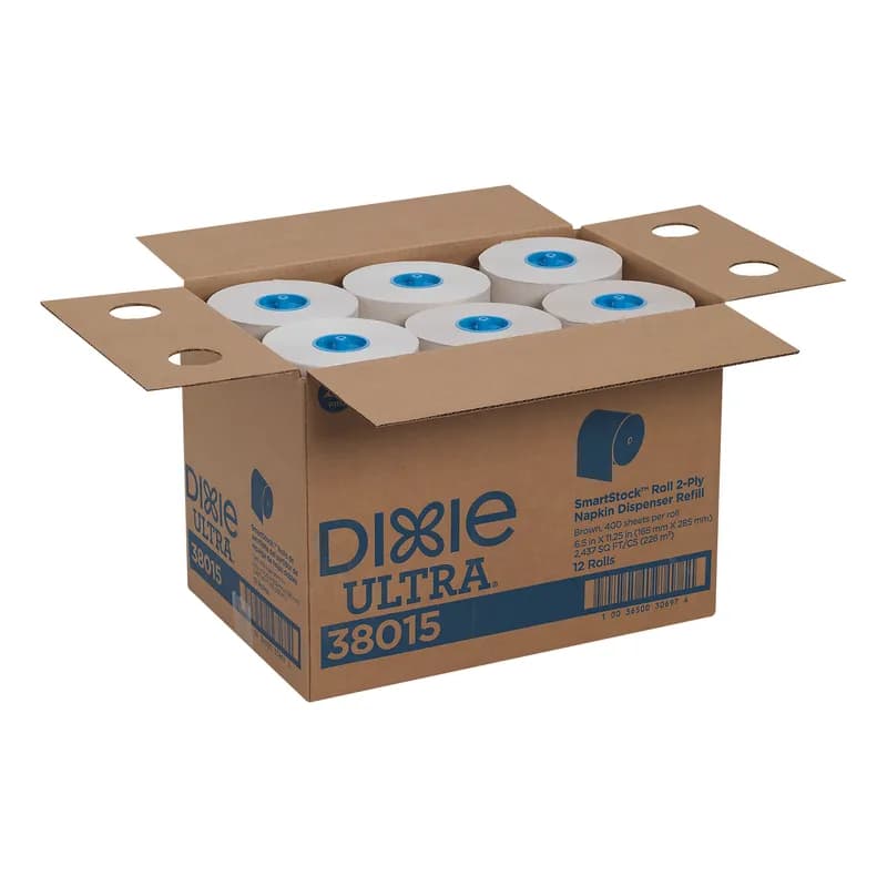 Dixie® Ultra SmartStock® Dispenser Napkins 11.25X6.5 IN Kraft Paper 2PLY Refill 400 Sheets/Roll 12 Rolls/Case 4800 Sheets/Case
