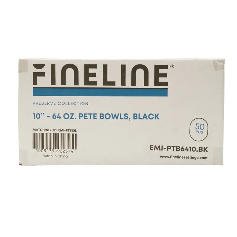 Serving Bowl 64 OZ PET Black 50/Case