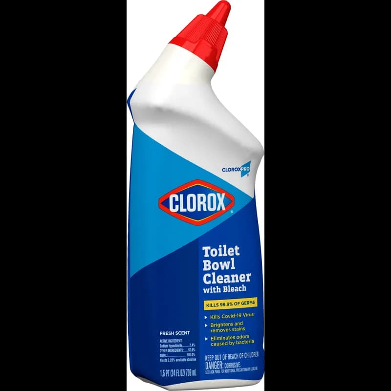 Clorox® Floral Fresh Scent Toilet Bowl Cleaner Deodorizer 24 FLOZ Multi Surface RTU Bleach 12/Case