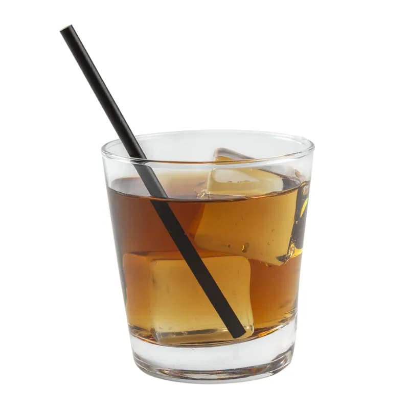 PrimeWare® Jumbo Straw 5.75 IN Paper Black Unwrapped 500 Count/Pack 8 Packs/Case 4000 Count/Case