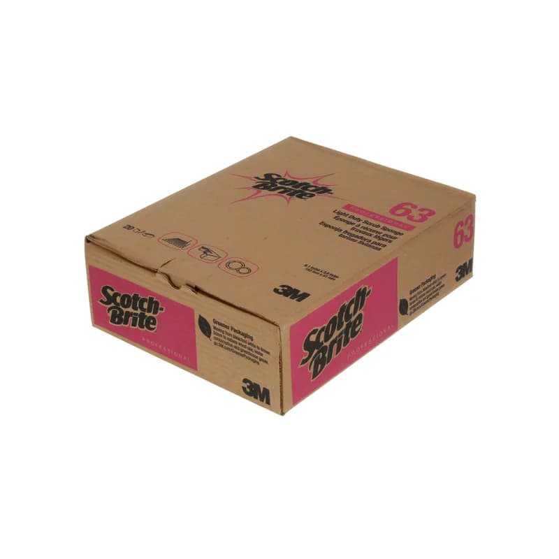 Scotch-Brite™ 63 Scrub Sponge 6.1X3.6X0.7 IN Light Duty Cellulose White Rectangle Dishwasher Safe 20/Case