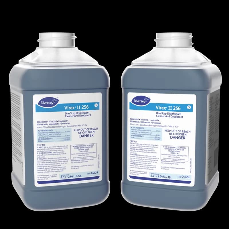 Virex® II 256 Mint One-Step Disinfectant Deodorizer Cleaner 2.5 L Multi Surface Liquid Concentrate Quat 2/Case