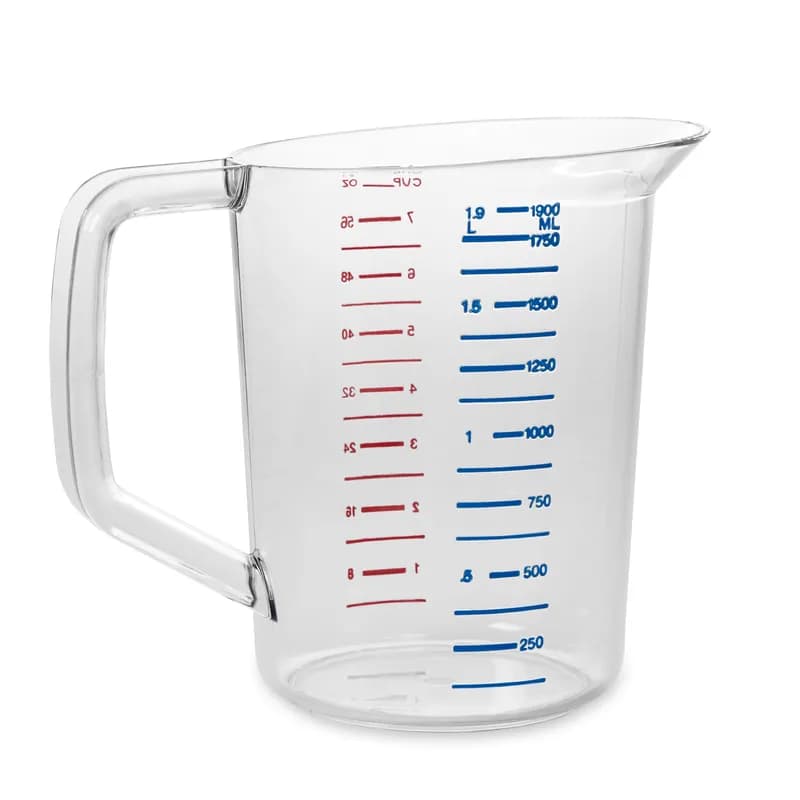 Bouncer® Measuring Cup 2 QT PC Clear Food Safe 6/Case