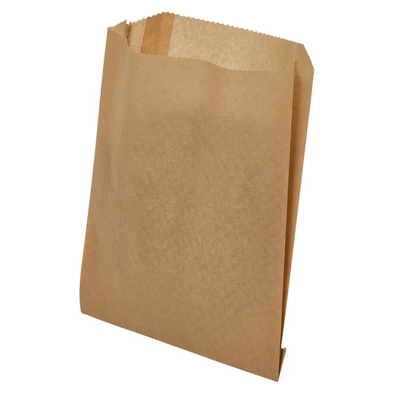 Food Bag 6.5X1X8 IN Paper Natural Kraft Grease Resistant 2000/Case