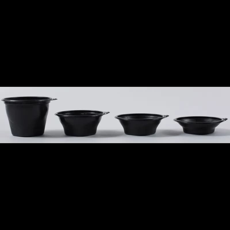 SideKicks® Take-Out Container Base 4.7X2.8X2.6 IN PP Black Round Microwave Safe 750/Case