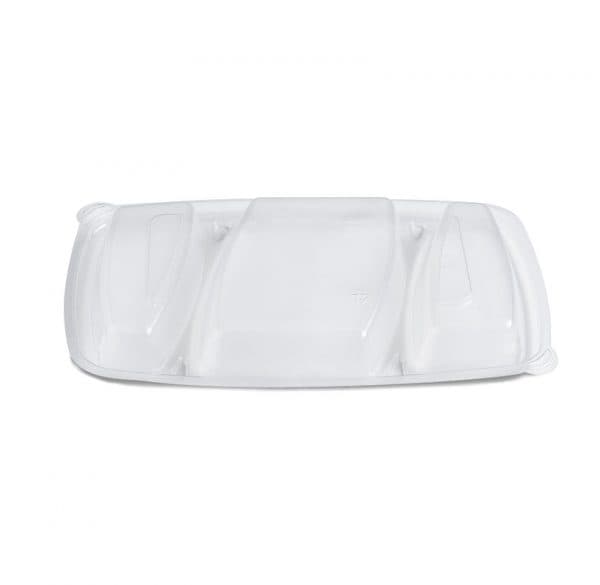 HomeFresh® Lid 9.8X6.55X0.96 IN 3 Compartment PP Clear Rectangle For Container Not Vented 200/Case