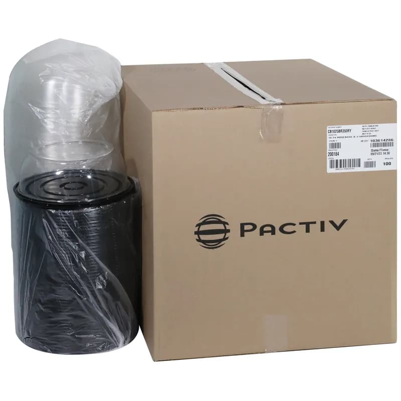 RoseDome Cake Container & Lid Combo With Dome Lid 10.25X3.5 IN PET Clear Black Round 100/Case