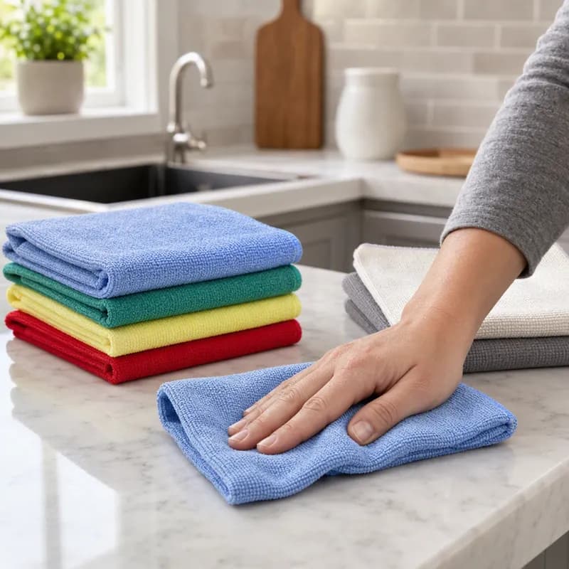Cleaning Cloth 12X12 IN Microfiber Blue 300 GSM 12/Pack