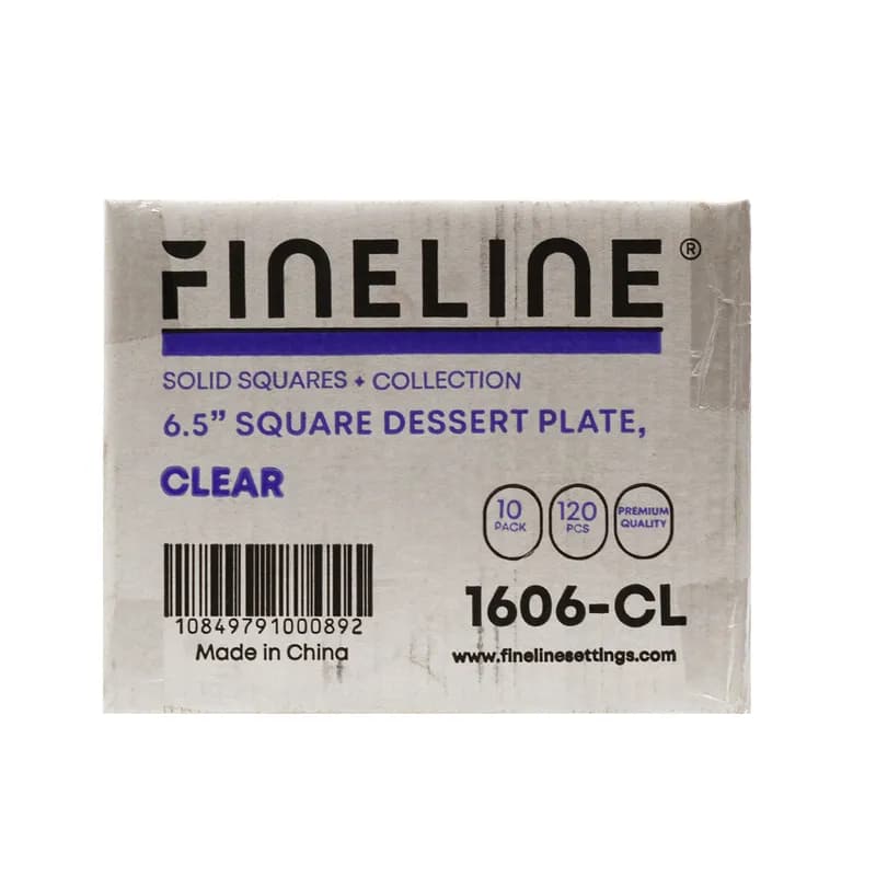 Dessert Plate 6.5X6.5 IN Clear Square 12 Count/Pack 120 Count/Case