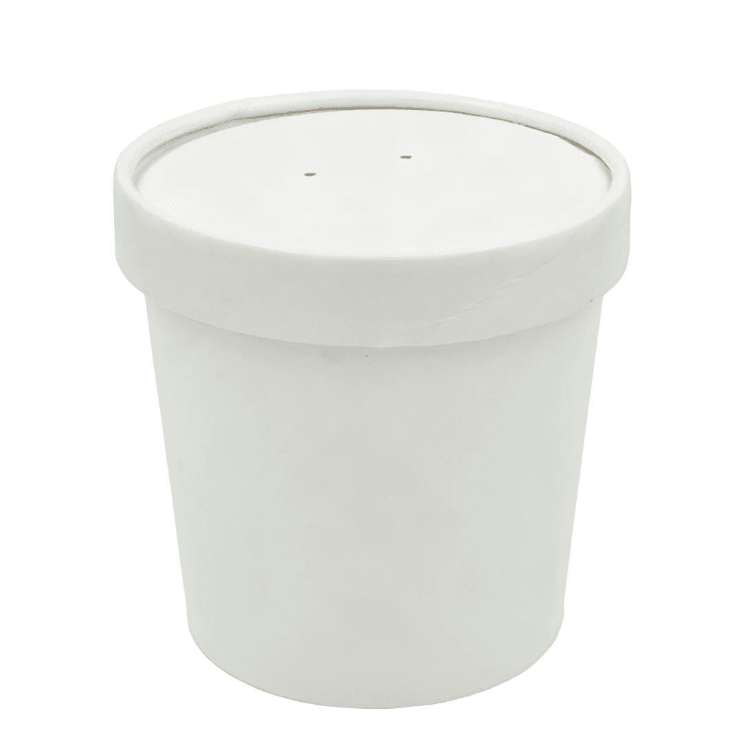 Solo® Flexstyle® Soup Food Container Base & Lid Combo 12 OZ Double Wall Poly-Coated Paper White Round 250/Case