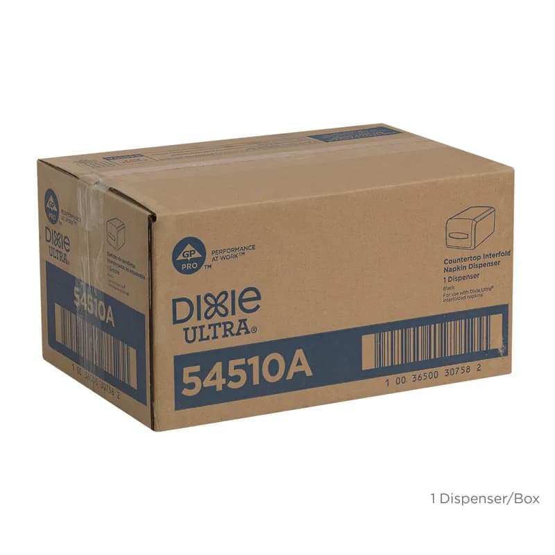 Dixie® Ultra Napkin Dispenser 13.625X9.25 IN Black Interfold Countertop 1/Each