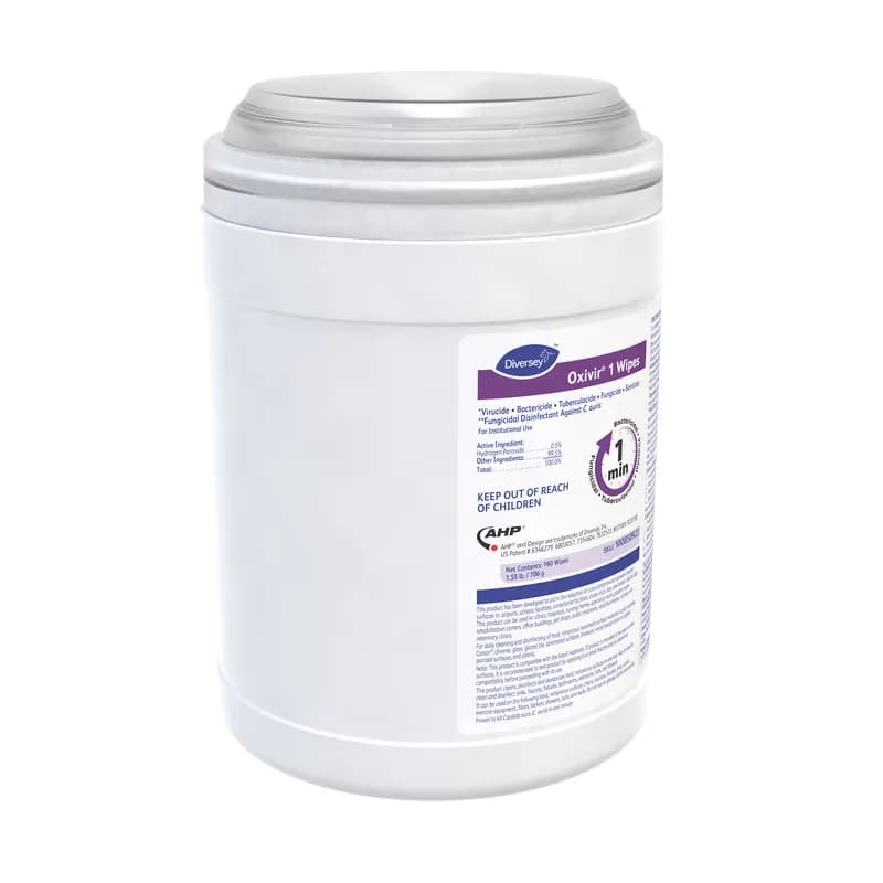 Oxivir® 1 One-Step Disinfectant Multi Surface Wipe Accelerated Hydrogen Peroxide (AHP®) 160 Count/Pack 12 Packs/Case