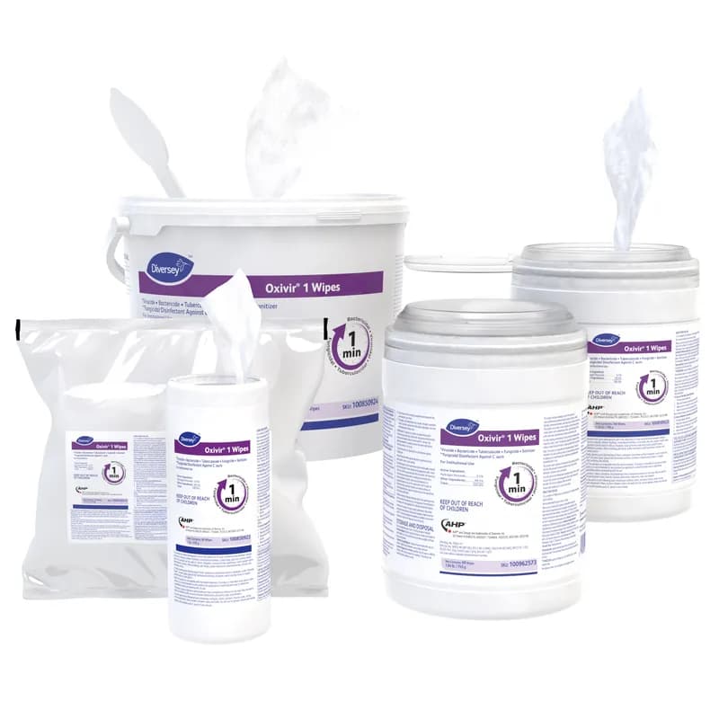 Oxivir® 1 One-Step Disinfectant Multi Surface Wipe Accelerated Hydrogen Peroxide (AHP®) 160 Count/Pack 12 Packs/Case