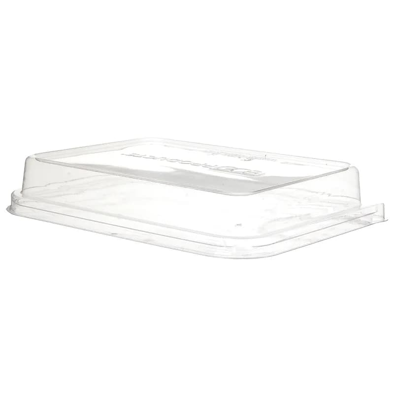 WorldView Lid Dome 6X8X1 IN 3 Compartment PLA Clear Rectangle For Compartment Tray 200/Case