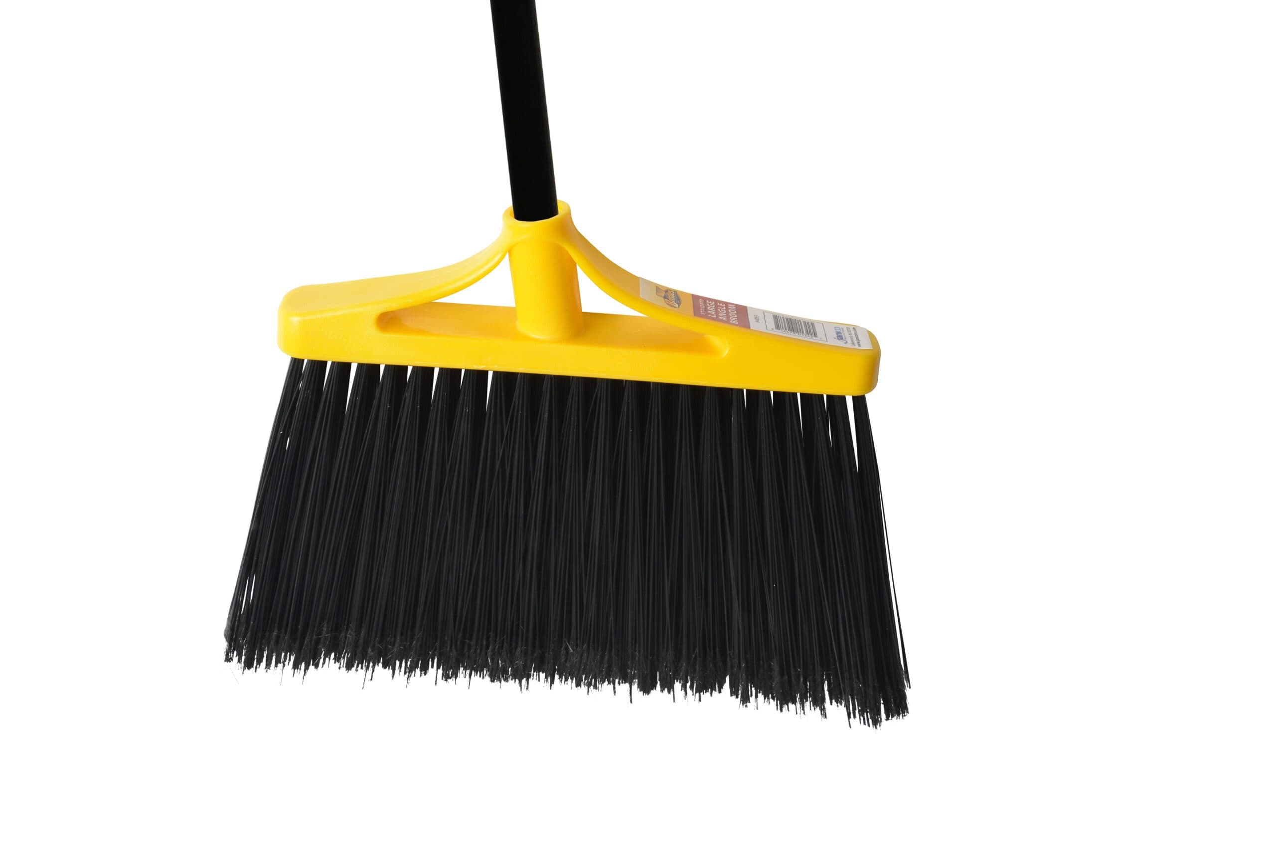 Bristles Indoor Broom Large (LG) 48IN Black Yellow Metal Plastic Angled Flagged 1/Each